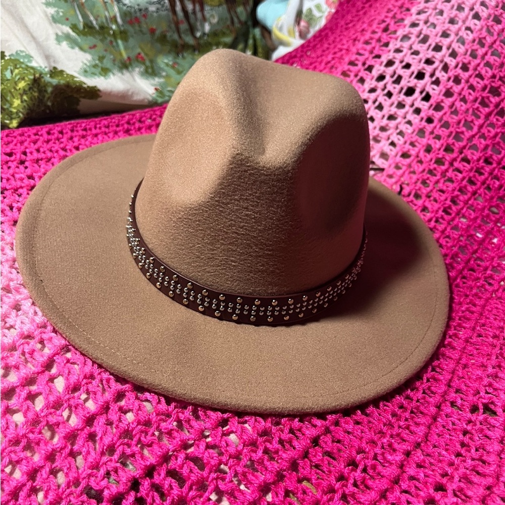 NWT Brown With Studded Band Rancher Cowboy Hat by Time and Tru